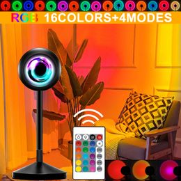 Sunset Lamp Rainbow Projector Night Light Sunset Projection Led Desk Lamp for Bedroom Atmosphere Rainbow Lamp Decoration Light