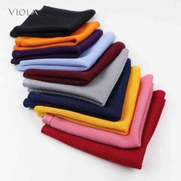 Premium Knit Handkerchief Solid Very Soft MenWomen High Quality Wedding Pocket Square Adult Tuxedo Bowtie Accessory Gift J220816