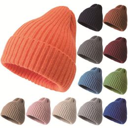 Winter Knitted Hats Plain Solid Beanie Men Women Skull Caps Warm Wool Windproof Fashion Accessories RRA115