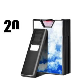 Colorful Windproof Cigarette Case Multi-function Removable USB Lighter Kit Shell Plastic Aluminum Innovative Design Smoking Storage Stash Box Container DHL