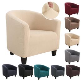 Chair Covers Solid Colour Semicircular Sofa Cover Internet Cafe Coffee Shop Stretch Single All-inclusive All-season Universal