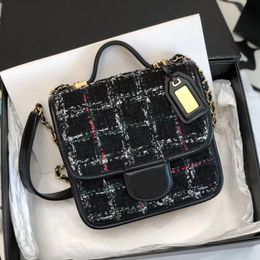 10a Mirror Yeni Üst Tasarımcı Kadın Çantaları Sonbahar ve Kış Omuz Crossbody Bag 22K Messenger Klasik Marka Moda Retro Tweed Tofu Zinciri Büyük Yün