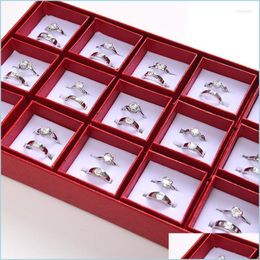 Wedding Rings Wedding Rings 15Pairs/Set Sie Colour Golden Zircon Couples For Men Women Engagement Gift Open Adjustable Jewellery Ringsw Dhtwn