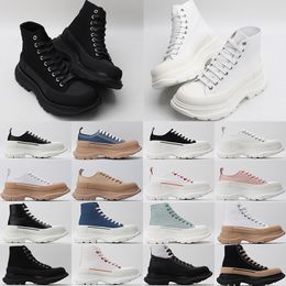 Boots de toile de designer Men des femmes Femme High White Black Denim Platform Sole Espadrilles Plateforme de plateaux surdimensionn￩s Espadrille Flat Sneakers