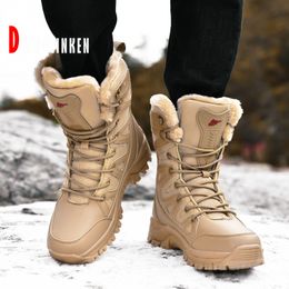 GAI Boots Military Leather Combat for Men and Woman Fur Plush Winter Snow Outdoor Army Bots Shoes PLUS SIZE 36-46 221022 GAI