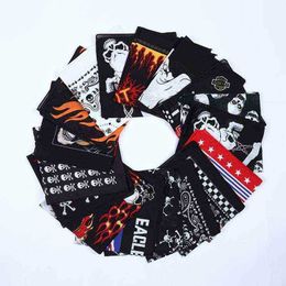 Skull Printed Bandana Handkerchief Creative High Quality Unisex Hip Hop Cool Streetwear Outdoor Dustproof Mask Headwear Bandana J220816