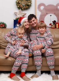 Family Matching Outfits Xmas family matching outfits Pyjamas 2022 fashion Xmas print adult Kids suit baby jumpsuit family Christmas Pyjamas T221021