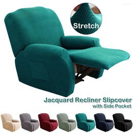 Chair Covers 4 Pcs Jacquard Recliner Cover Stretch Lounge Sofa Furniture Protector Soft Lazy Boy Relax Armchair Slipcovers Home Decor