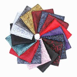 Vintage Men Fashion Flower Print Pocket Square Colorful Handkerchief Silk Striped Chest Towel Suit Accessories 2323Cm Wholesale J220816