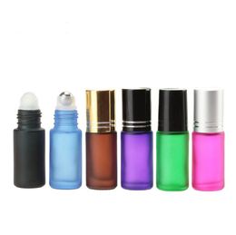 5ml Frosted Thick Glass Perfume Roll on Bottle with Stainless Steel Ball Essential Oil Bottle SN806