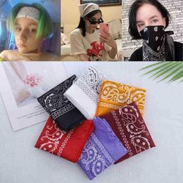 1Pc Fashion Unisex Bandana Scarf Headscarf Wrist Wraps Square Headscarf Cashew Print Hair Accessories Sport Headbands Headwear J220816