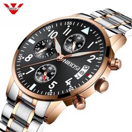 NIBOSI Mens Watches Top Brand Luxury Business Quartz Watch Men Stainless Band Clock Relogio Masculino Wrist Watch Montre Homme276R