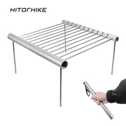 Camp Kitchen Portable Stainless Steel BBQ Grill Folding Mini Pocket Barbecue Accessories For Home Park Use 221021