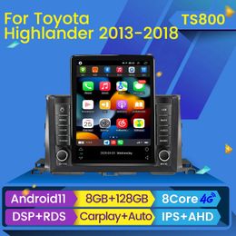 Car dvd Radio Android Player For Toyota Highlander 3 XU50 2013-2018 Tesla Style Audio Multimedia Video Navigation GPS 2din