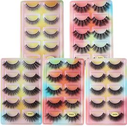 SHIDISHANGPIN 5 Pairs Natural Long Fake Eyelashes Handmade Light Soft Eyelash Wispy Extension False Lashes Bulk Makeup Tools