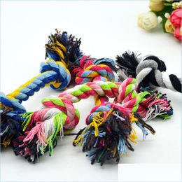 Dog Toys Chews Pets Dogs Cotton Chews Knot Toys Colorf Durable Braided Bone Rope 18Cm Funny Dog Cat Toy M2 Drop Delivery 2022 Home G Dhuba