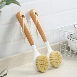 Kitchen cleaning pot brush does not stick to oil and dirty long-handled dishwashing can be wall-mounted sink stove RRE15322