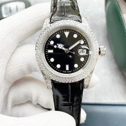 Top montre de luxe 40mm men watches fully automatic mechanical movement watches Haoshi diamond watch tape waterproof 50 Metres 04