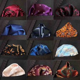 New Design Silk Hanky Red&Black Paisley Men Fashion Floral Dot Pochet Handkerchiefs For Men Suit Costome Handkerchief J220816