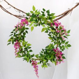 Decorative Flowers Artificial Wisteria Fake Plant Arch Decoration Household Outdoor Wall Hanging 200cm Long Vine Wreath Background