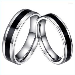 Wedding Rings Wedding Rings Stainless Steel Ring Simple Design Couple Union Jewelry 4Mm 6Mm Width Engagement For Men And Women Exqui Dhtum