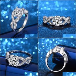 Wedding Rings Wedding Rings Cz Zircon Engagement Luxurious 8Mm Big Stone Bridal Jewelry For Women Siery Anel Bijoux Femme Ra065Weddi Dheon