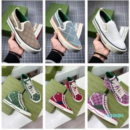 2022 Tennis Sneakers Casual Shoes Runner Trainers Womens Shoe White Pink Classic Jacquard Denim Vintage Skate Designer New Men Women