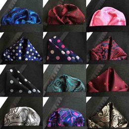 Fashion 25 Cm Z25 Cm Silk Pocket Square For Men Red Yellow Paisely Dot Floral Handkerchief Suit Wedding Party Chest Towel Hanky J220816