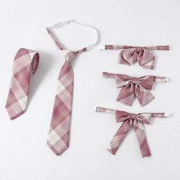 Clothing Sets Japanese Korean High School Student JK DK Pink Bow Tie Women Girl Uniform Bowtie Ribbon Rope Classic Shirt Seifuku Accessories