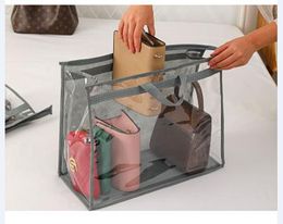 Handbag Dust Bags Clear Purse Storage Organiser for Closet Hanging Zipper and Handle Storage Bag for Handbags 5 Size