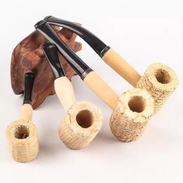 Corn cob smoking pipe disposable natural corncob herb tobacco hammer spoon cigarette Philtre pipes tools Accessories 4 Sizes wooden pipe