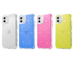 For Iphone 14 pro max Phone Cases Hybrid Armour Glitter Clear Rugged Sparkle Transparent shockproof protector back cover