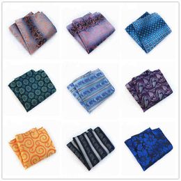 New 2525Cm Designer Pocket Square Men Fashion Handkerchief Dot Paisley Floral Plaid Style Men Gift Business suit J220816