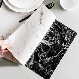 Table Mats Luxury PU Tableware Pad White Marble Leather Placemat Cup Coffee Whatproof Mat Tea Dining