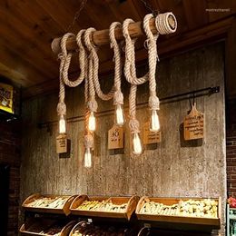 Pendant Lamps Nordic Lampen Industrieel Luminaria Pendente Rope Restaurant Living Room Deco Maison Hanglamp