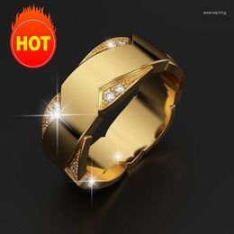 Cluster Rings 14K Gold For Man Love Promise Gentleman Bridegroom Wedding Luxury Jewellery Engagement Diamond Mens Ring