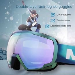 Ski Goggles New Goggs Doub-layer Anti-fog Spherical Men and Women Equipment Snow Sports Outdoor L221022