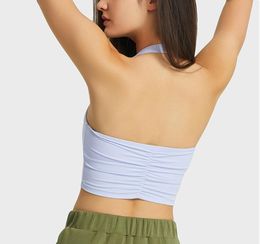 LU-146 Women Yoga Outfits Tank Tops Sports Bra Back beautiful Underwear Gym Push Up Clothing Vest Running Fitness Shirt