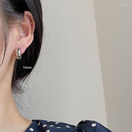 Hoop Earrings 925 Sterling Silver Earring Fashion Glossy Round Exaggerated Ear Cuffs Ring Temperament High Sense Wild Women Girl Jewel