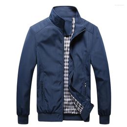 Men's Jackets Men's Quality Bomber Solid Casual Jacket Men Spring Autumn Outerwear Mandarin Sportswear Mens For Male Coats