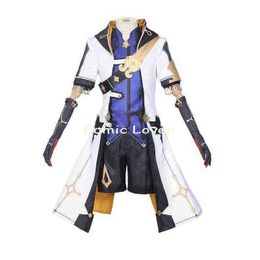 Game Genshin Impact Albedo Cosplay Costumes for Men Women Full Set Unisex Halloween Party Uniform Wig J220712 J220713