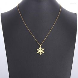 Pendant Necklaces 12PC Gold Color Luxury Snowflake Necklace Snow Flower Chain Jewelry For Women Girl Birthday Party Gifts Fashion