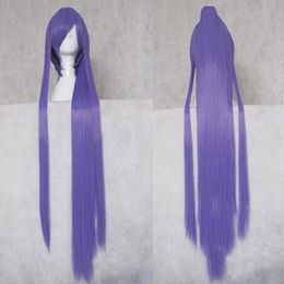 Fashion new Anime cosplay double pony tail clip 120cm straight long hair wig