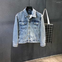 Men's Jackets Spring Men's Casual Cotton Denim Jacket Korean Style Fashion Slim Short Washed Retro Blue Jeans Coat Male Brand Clothing