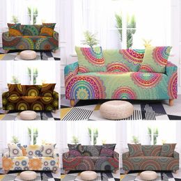 Chair Covers Mandala Elastic Sofa Cover Bohemian Slipcovers For Living Room Furniture Sectional L 1/2/3/4 Seat Protective Stretch