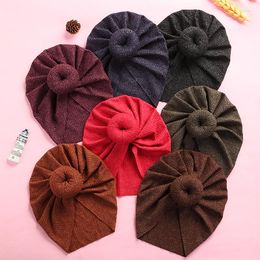 Hats 2022 Est Cotton Fabric Beanie For Girls Born Baby Girl's Soft And Stretchy Turban Headwraps Infants Hair Accessories