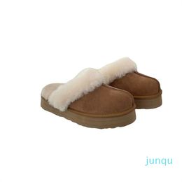 Classic Women Snow Boots Autumn and Winter 2022 New Thick Bottom Baotou Wool Cotton Slippers Designer's Nude Boots Size 35