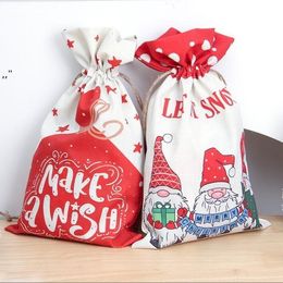 Santas Sacks Christmas Gift Bags Gnomes Festive Party Decorations Xmas Kids Candy Goodie Bag Bouquet Sackcloth Drawstring Bundle Pouch BBB16