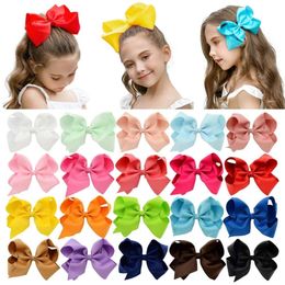 20 Colors Candy Color 8 Inch Baby Ribbon Bow Hairpin Clips Girls Large Bowknot Barrette Kids Hairbows Kids Hair Accessories P1122