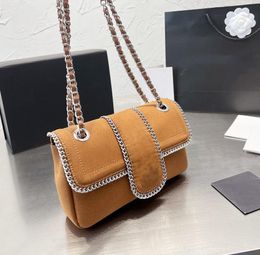 Designers Suede Chain Single-Shoulder Bags Womens Simple Flip Envelope Bag Fashion Leisure Handbag Messenger Bag Luxury Women Totes Wallet